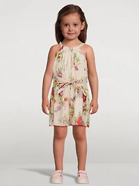 Clover Halter Playsuit Lipstick Peony Floral Print