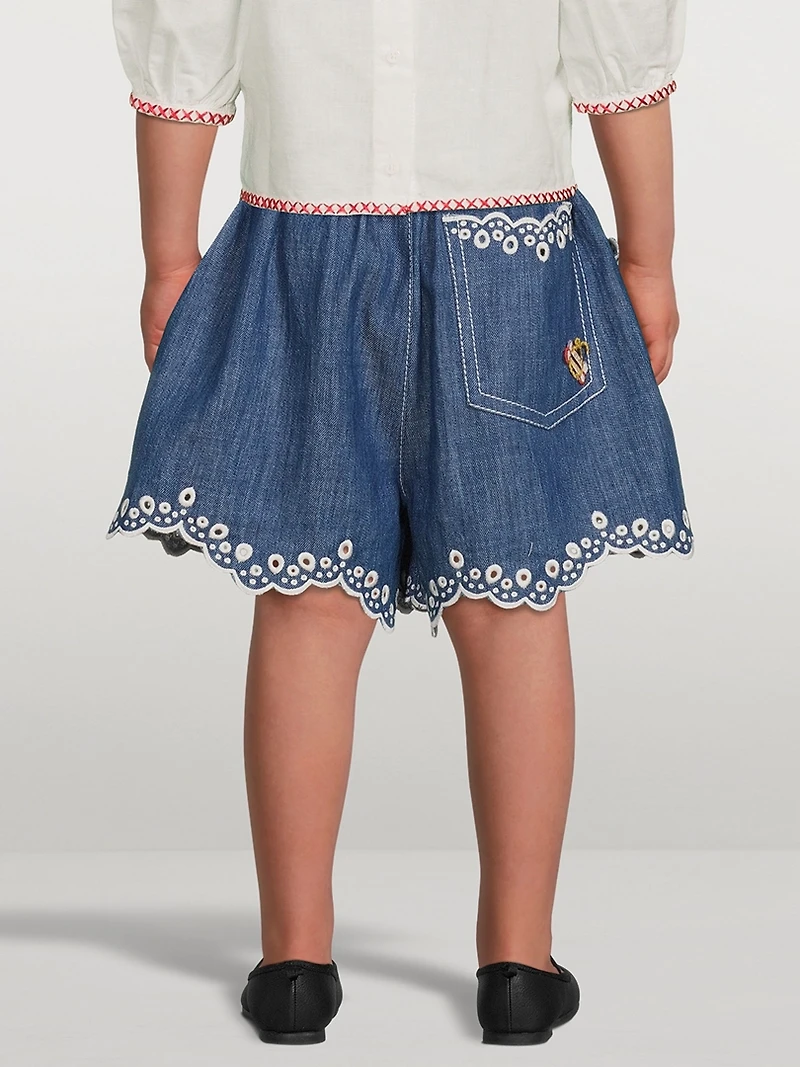Tiggy Scallop Denim Shorts