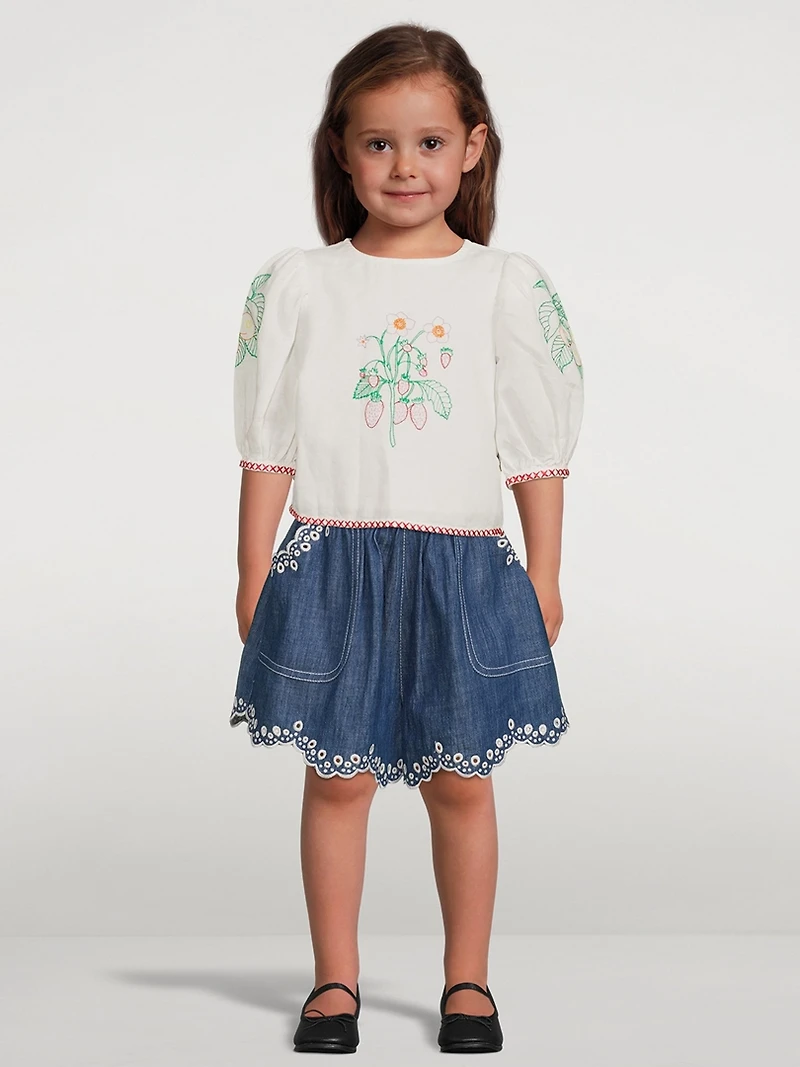 Tiggy Scallop Denim Shorts