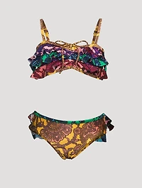 Tiggy Spliced Frill Two-Piece Bikini Set