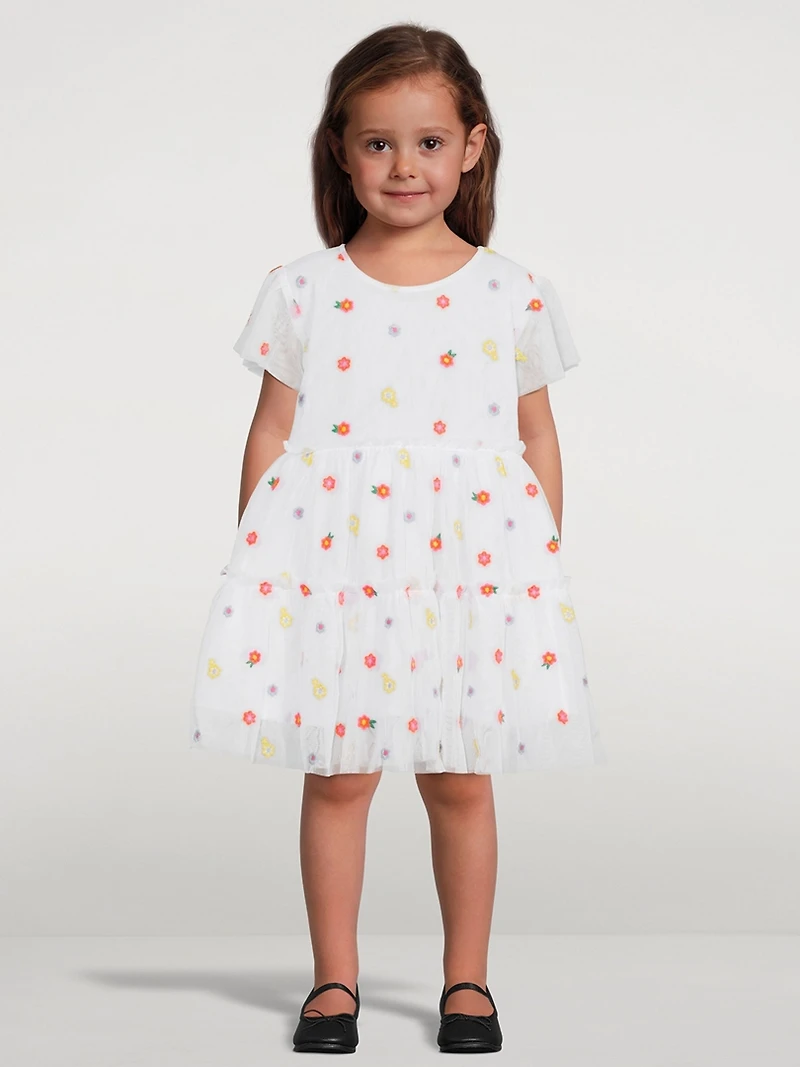Floral Print Tulle Dress