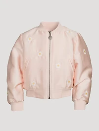 Daisy Embroidery Bomber Jacket