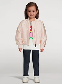 Daisy Embroidery Bomber Jacket