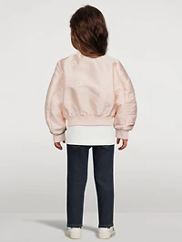 Daisy Embroidery Bomber Jacket