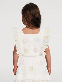 Cotton Cropped Top With Embroidery