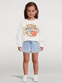 Flower Embroidered Denim Shorts