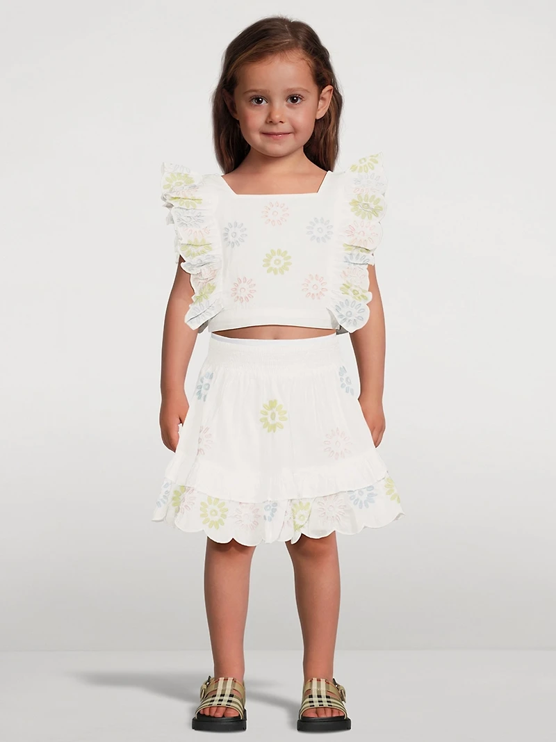 Cotton Skirt With Embroidery