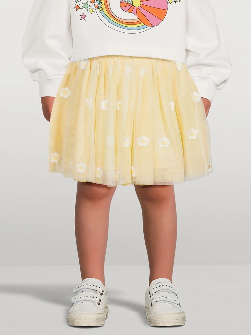 Daisy Embroidery Tulle Skirt