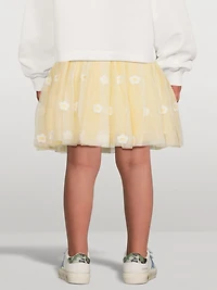 Daisy Embroidery Tulle Skirt