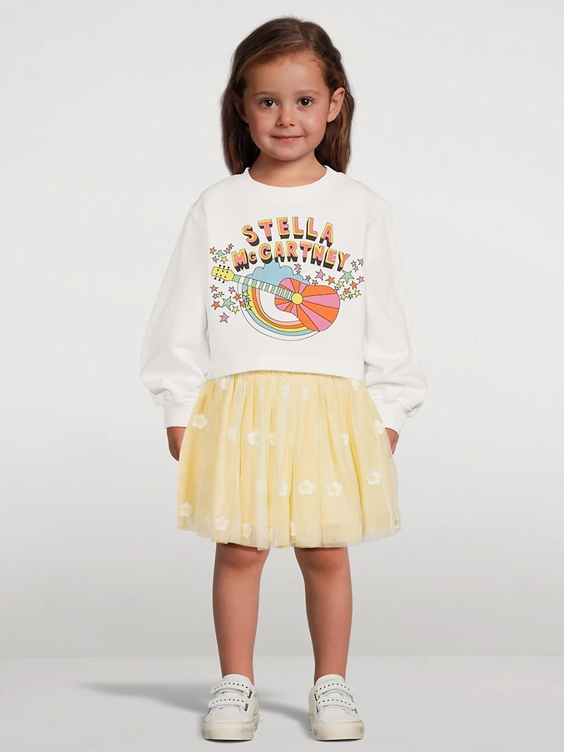 Daisy Embroidery Tulle Skirt