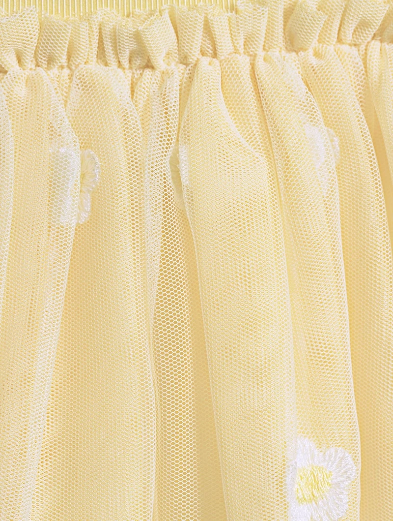 Daisy Embroidery Tulle Skirt