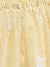 Daisy Embroidery Tulle Skirt