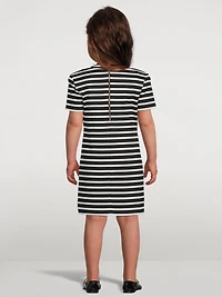 Kids Short-Sleeve Dress Striped Print