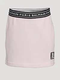 Kids Cotton Mini Skirt With Logo