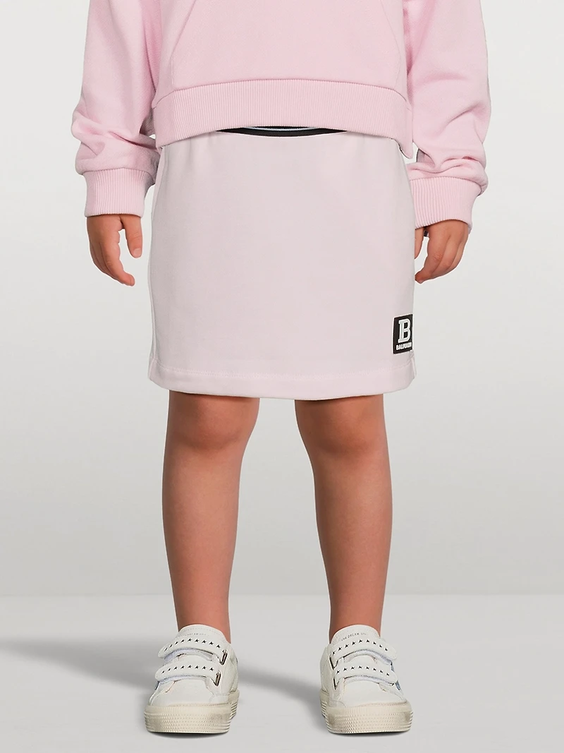 Kids Cotton Mini Skirt With Logo