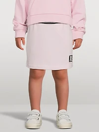 Kids Cotton Mini Skirt With Logo