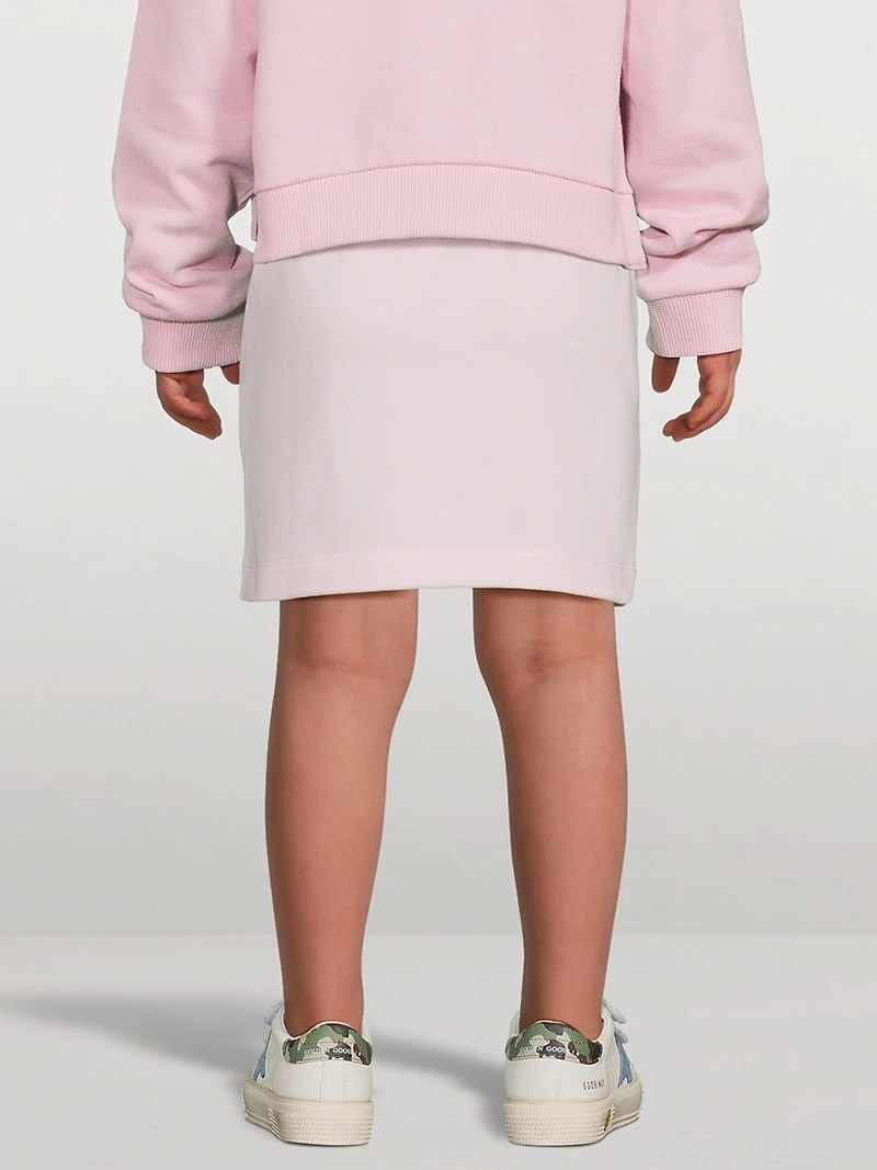 Kids Cotton Mini Skirt With Logo