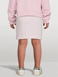Kids Cotton Mini Skirt With Logo