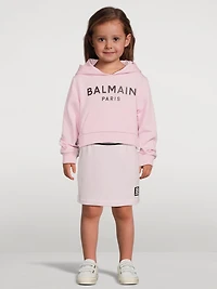 Kids Cotton Mini Skirt With Logo