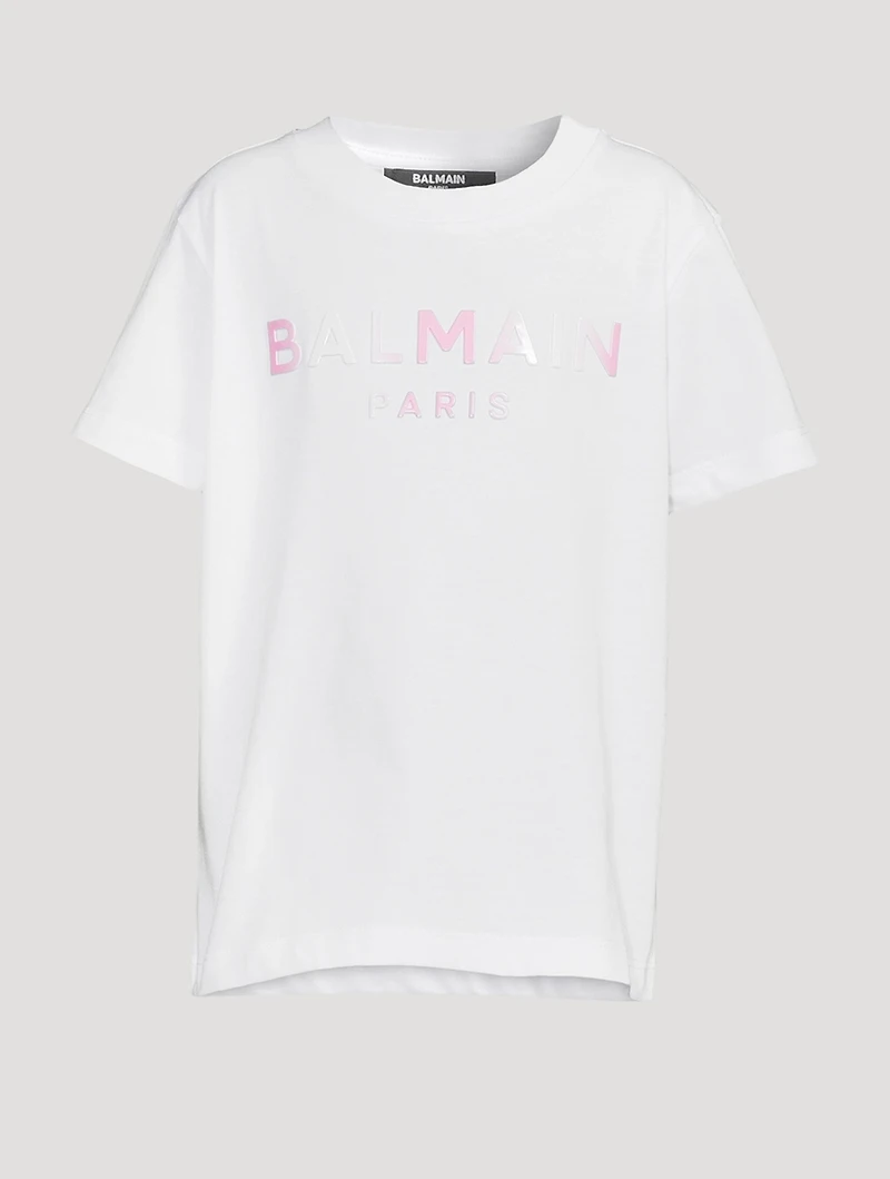 Kids Cotton T-Shirt With Ombre Logo