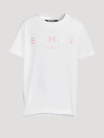 Kids Cotton T-Shirt With Ombre Logo