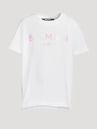 Kids Cotton T-Shirt With Ombre Logo