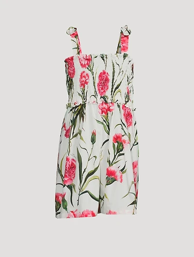 Cotton Romper Carnation Print