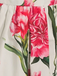 Cotton Poplin Skirt Carnation Print