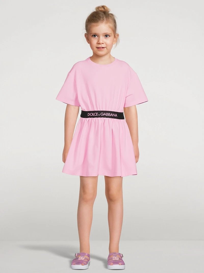 Cotton Stretch Short-Sleeve Dress