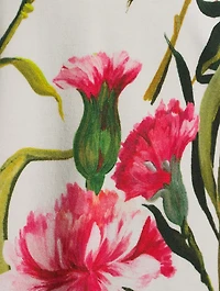 Short-Sleeve Dress Carnation Print