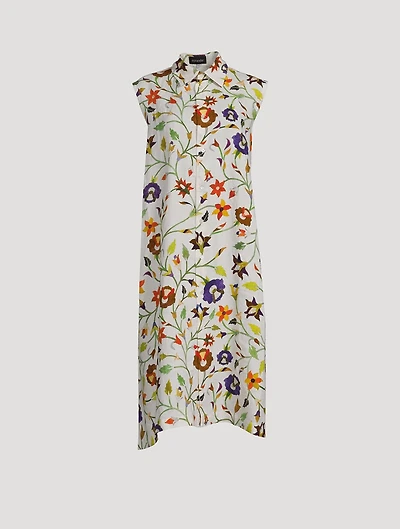 Linen Shirtdress Floral Print