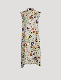 Linen Shirtdress Floral Print
