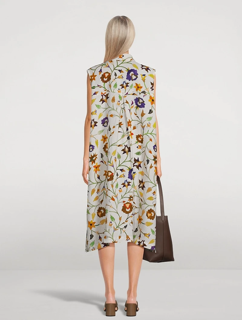 Linen Shirtdress Floral Print