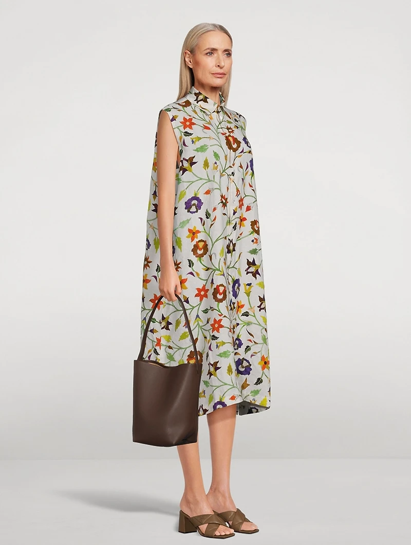 Linen Shirtdress Floral Print