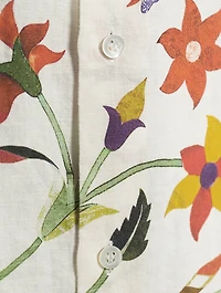 Linen Shirtdress Floral Print