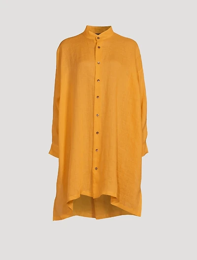 Linen Long A-Line Shirt