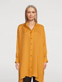 Linen Long A-Line Shirt