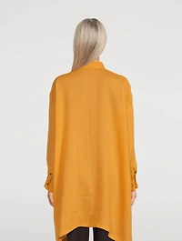 Linen Long A-Line Shirt