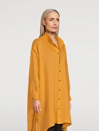 Linen Long A-Line Shirt