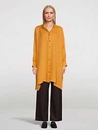 Linen Long A-Line Shirt