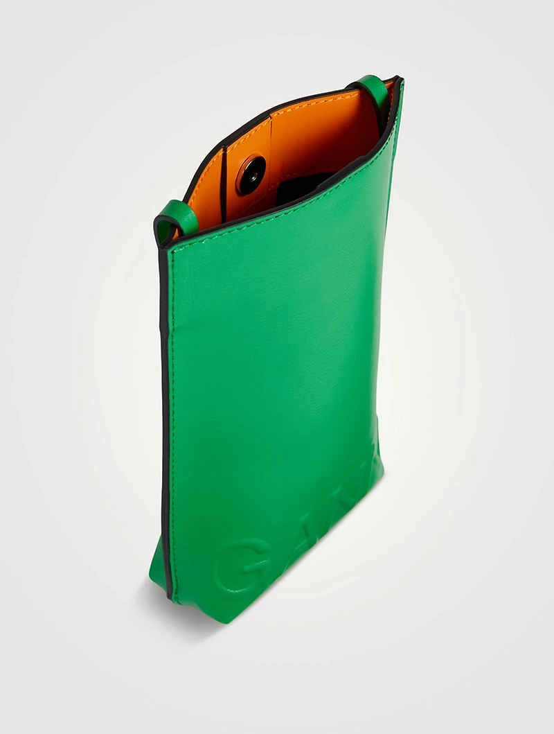 Small Banner Leather Crossbody Bag