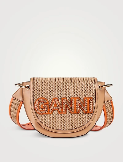 Banner Raffia Saddle Bag