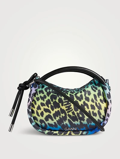 Mini Knot Shoulder Bag In Leopard Print