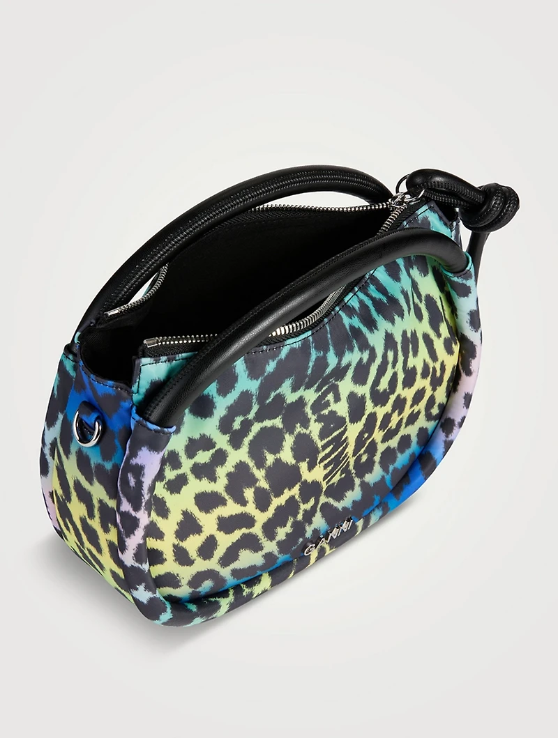 Mini Knot Shoulder Bag In Leopard Print