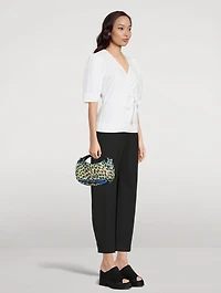 Mini Knot Shoulder Bag In Leopard Print