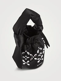 Occasion Embellished Satin Crossbody Bucket Bag