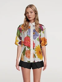 Aries Short-Sleeve Shirt Floral Print