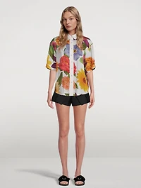 Aries Short-Sleeve Shirt Floral Print