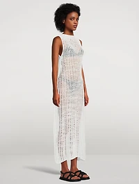 Cotton Crochet Backless Dress