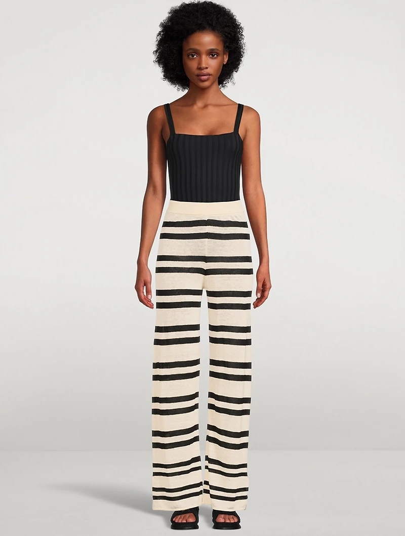 Organic Linen Blend Knit Pants
